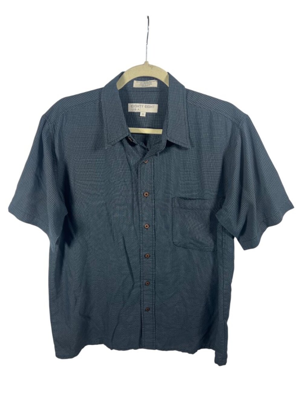 Eighty Eight Shirt Mens Small Button Down Short Sleeve Casual Summer Travel